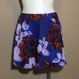 Anthro [Edme & Esyllte] Blue Red Floral Skirt